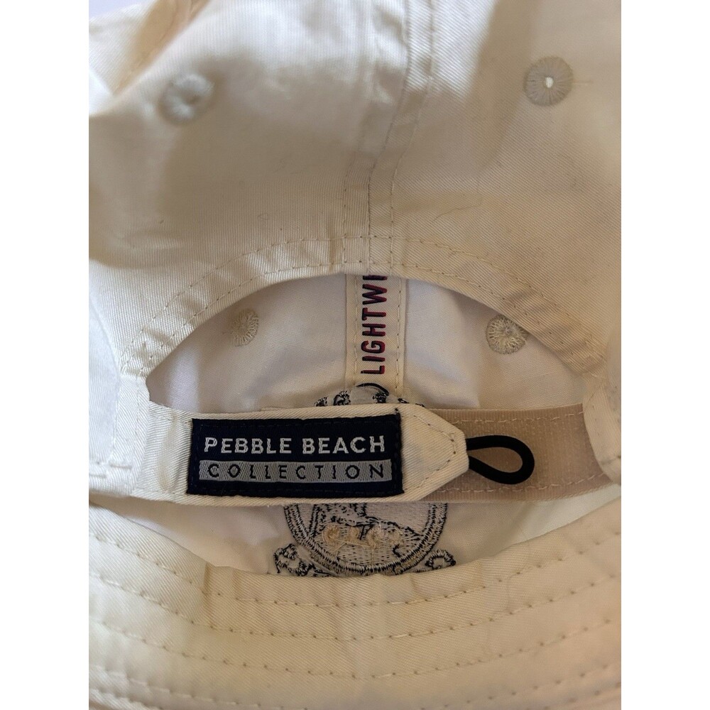 Pebble Beach Golf Links Hat Ahead Ball Cap Adjustable Cream Tan Vintage 1919 - Picture 3 of 9